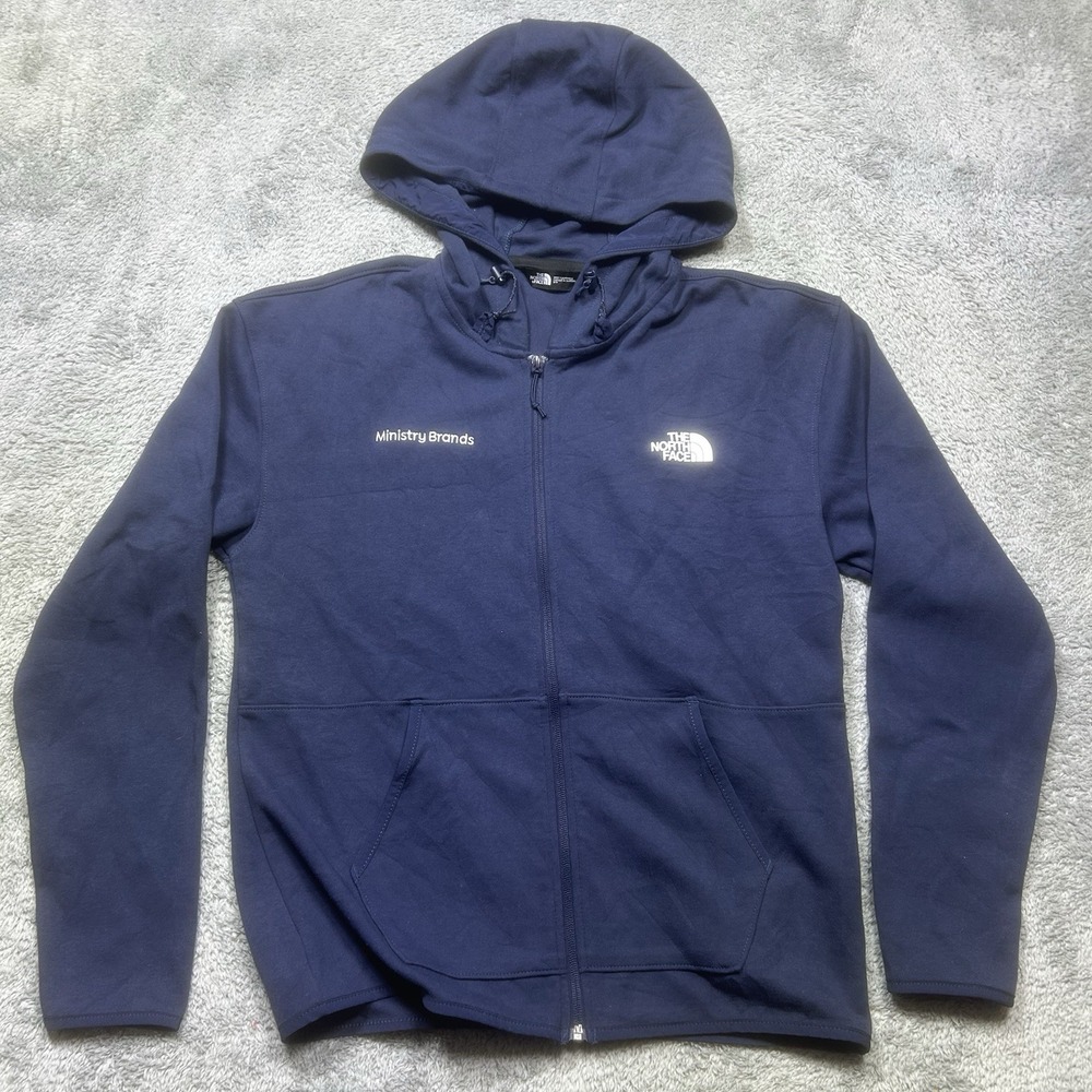 The North Face Double-Knit Full-Zip Hoodie Men's M Navy CO LOGO Outdoor NF0A8BUS